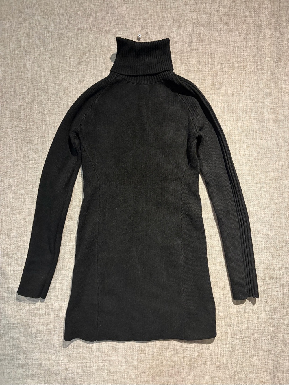 MNG Mango Black Ribbed Turtleneck Sweater Mini Dress Size S